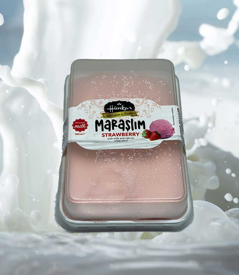 Hünkar Maraşlım Çilekli Dondurma 500 gr.